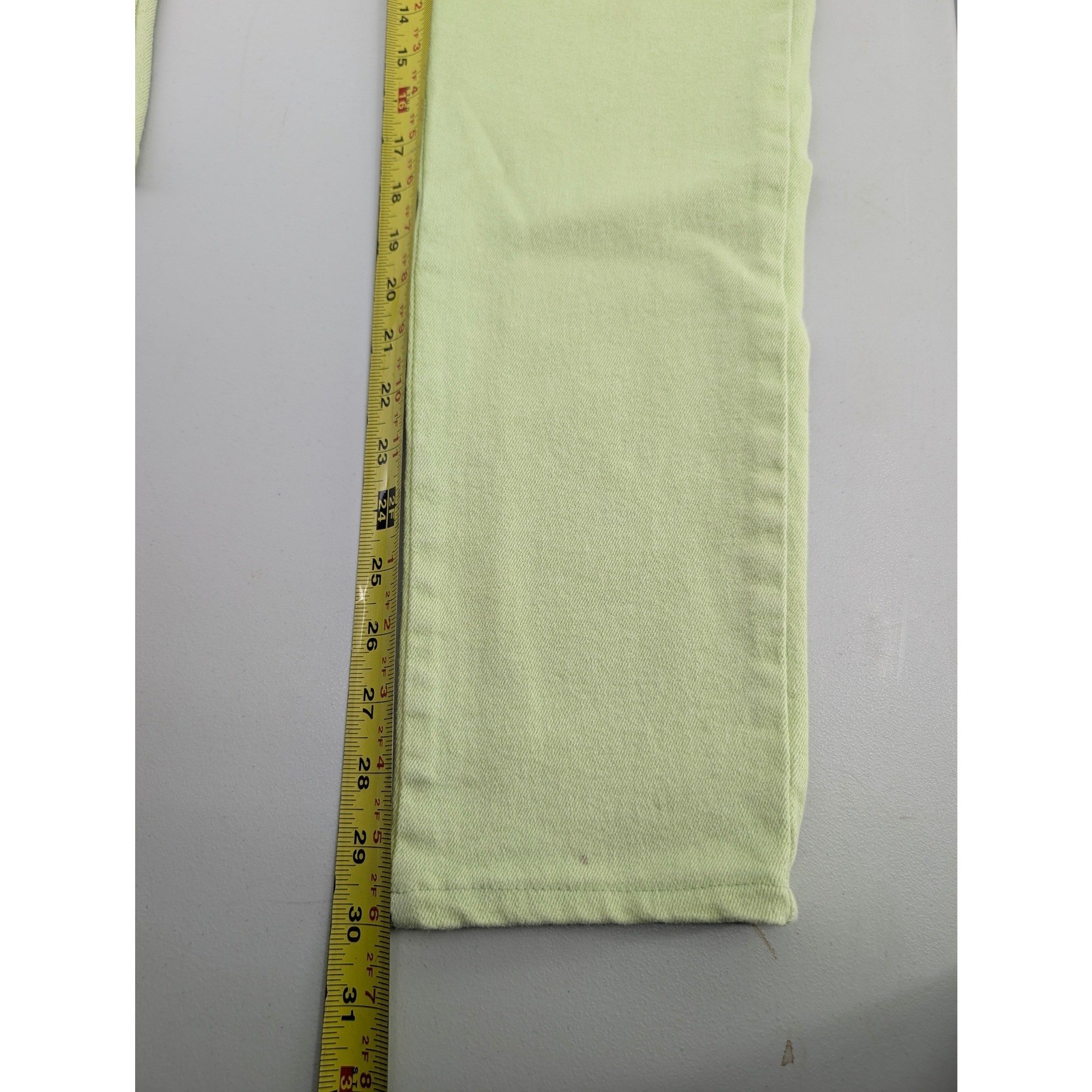 Y2K Blue Light Cache Jeans Womens 25X30 Lime Green High Rise Made in Italy