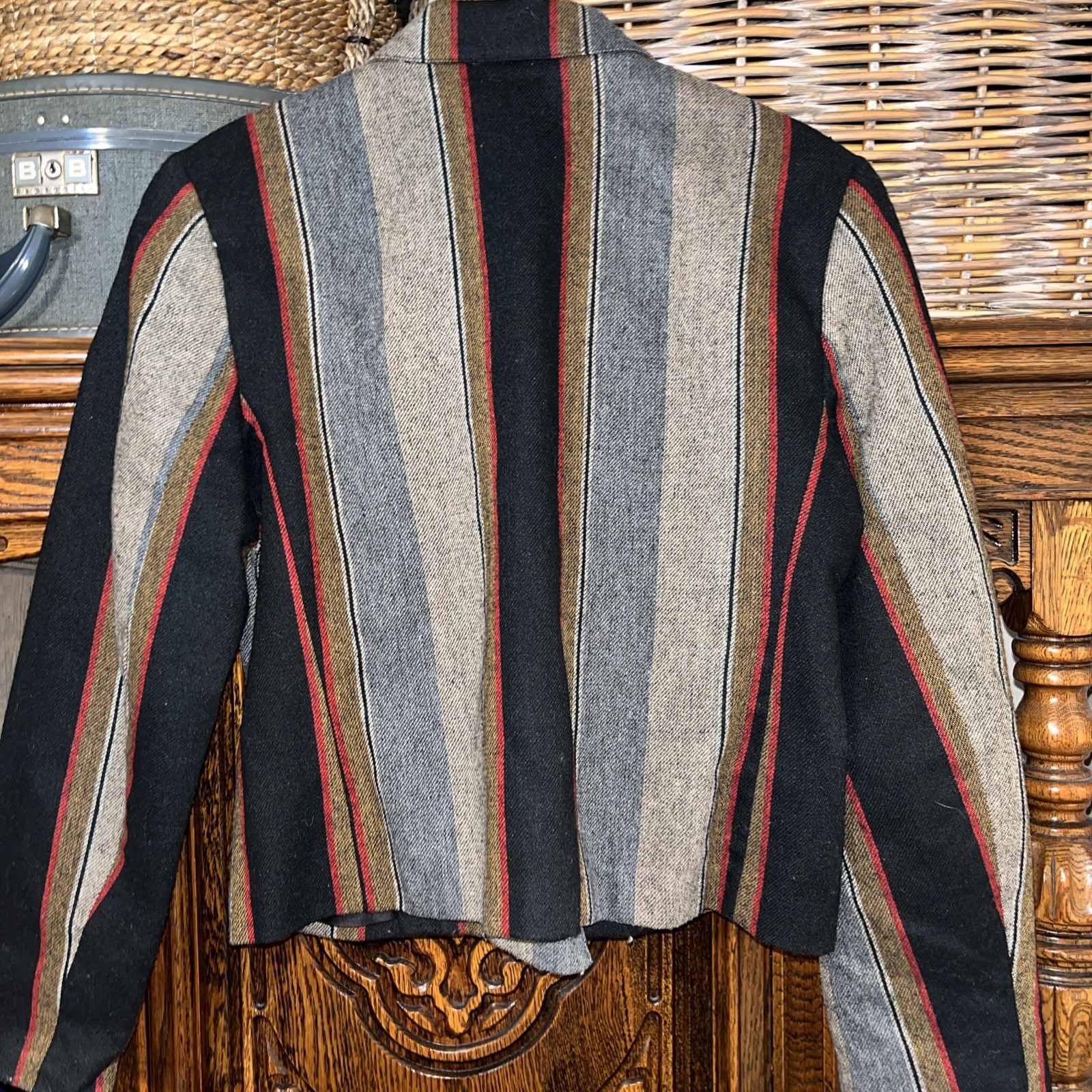 City Girl Vintage 70S? Jacket Cropped Striped Size 9/10 Wool?