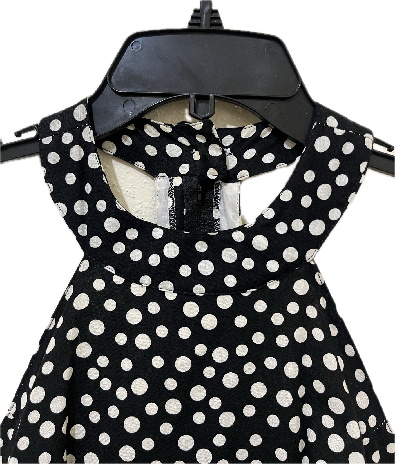 Vtg 80s Geary Roark Kamisato Dress Women 4 Black Polka Dot Pinup Rockabilly Maxi