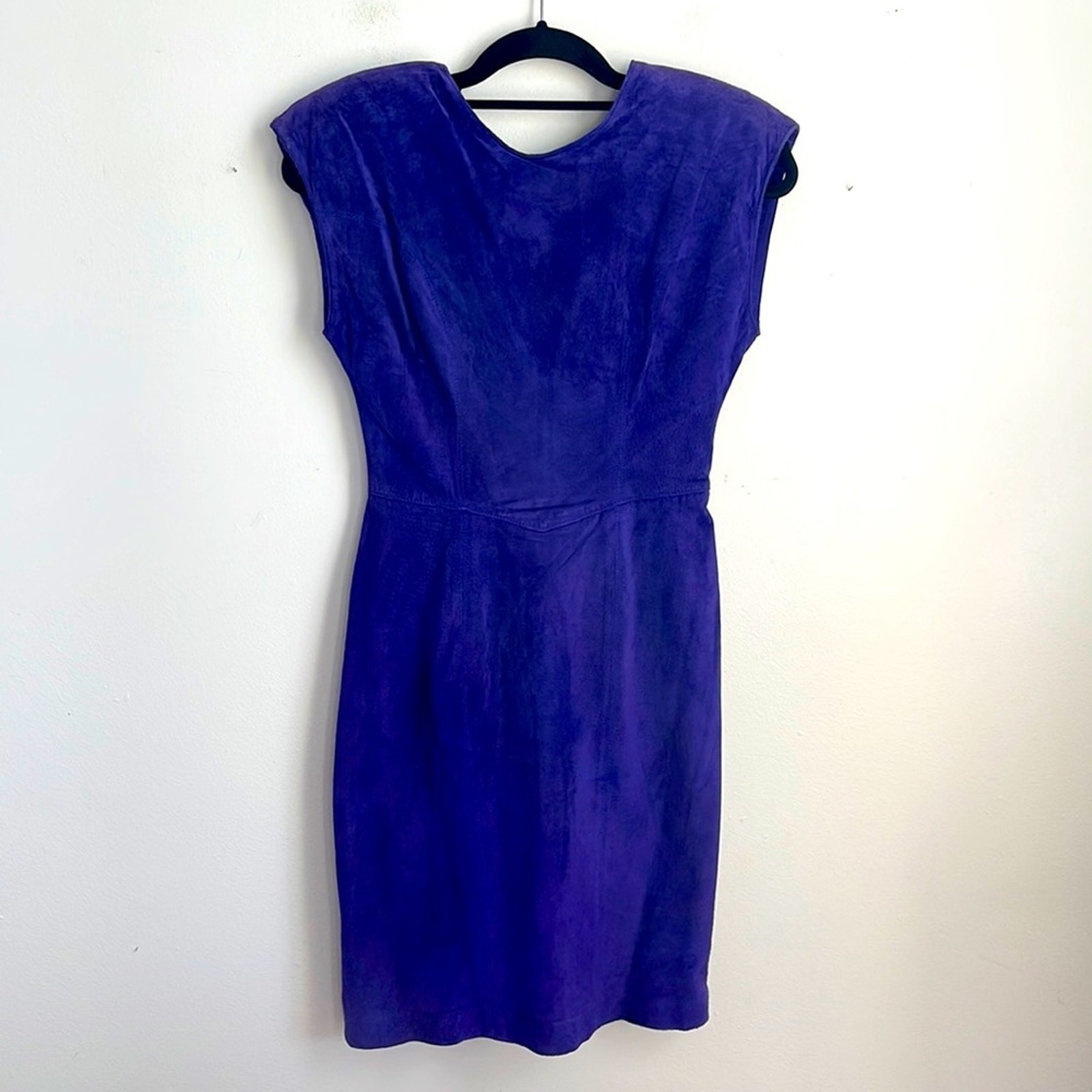 Vintage Interim 80’s pig skin leather suede bodycon mini dress sz 5