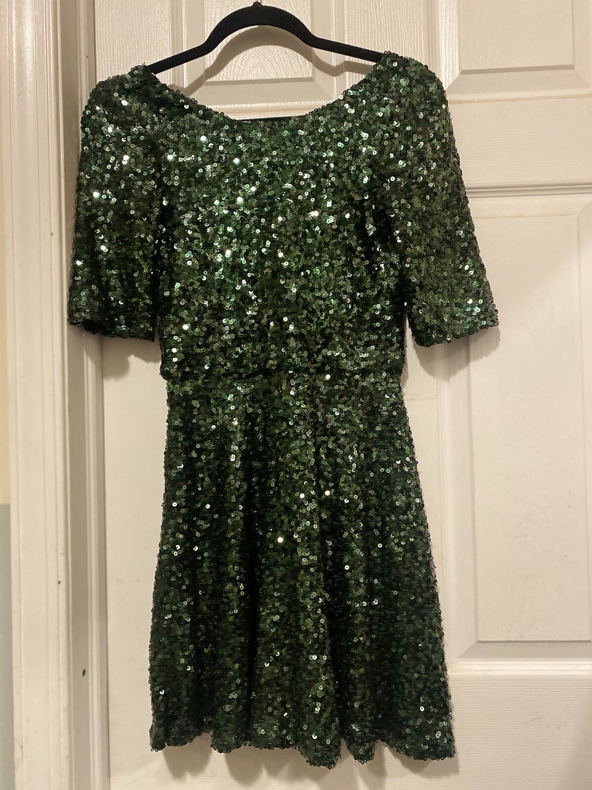 FRENCH CONNECTION -SEQUIN DRESS SIZE 0-Dry Clean.Color Green