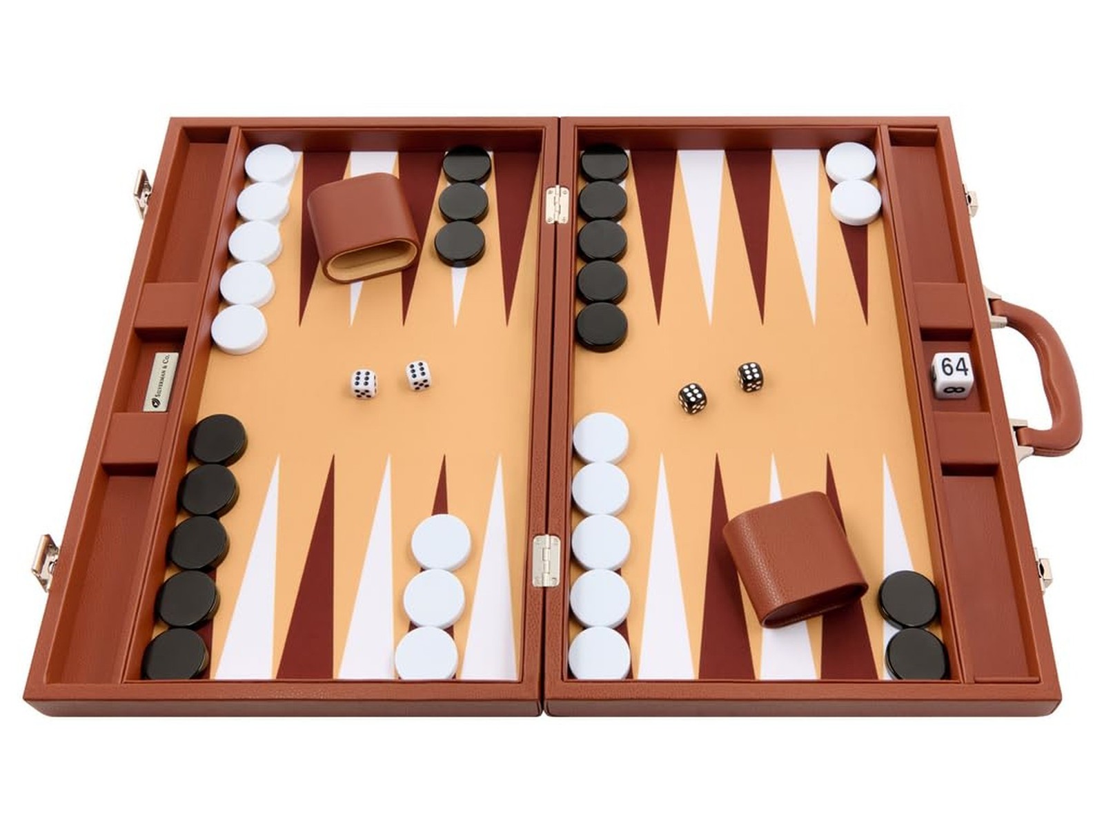 Silverman & Co. 19-inch Premium Backgammon Set – Desert Brown Board