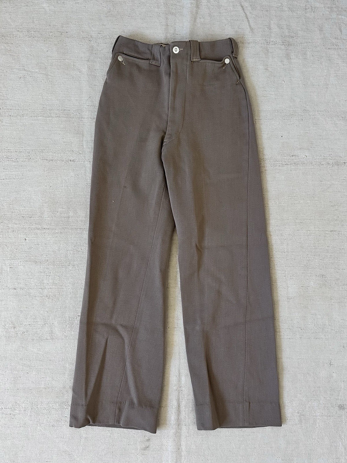 2950s Levi’s Short Horn Brown Gabardine Western Rockabilly Pants 27×27