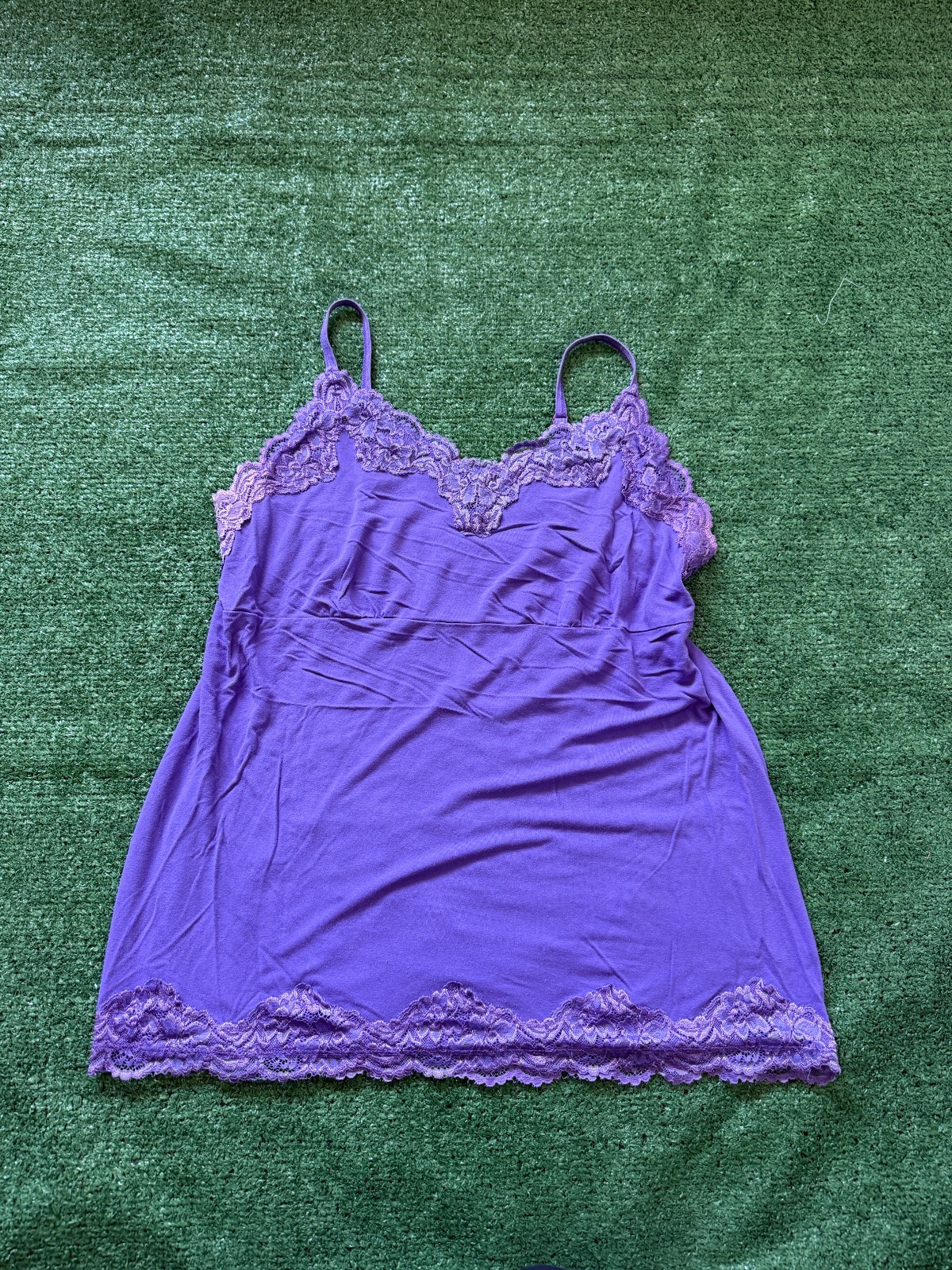Lane Bryant Boho Fairytale Lace Trim Tank Top Womens 14/16 Purple Camisole