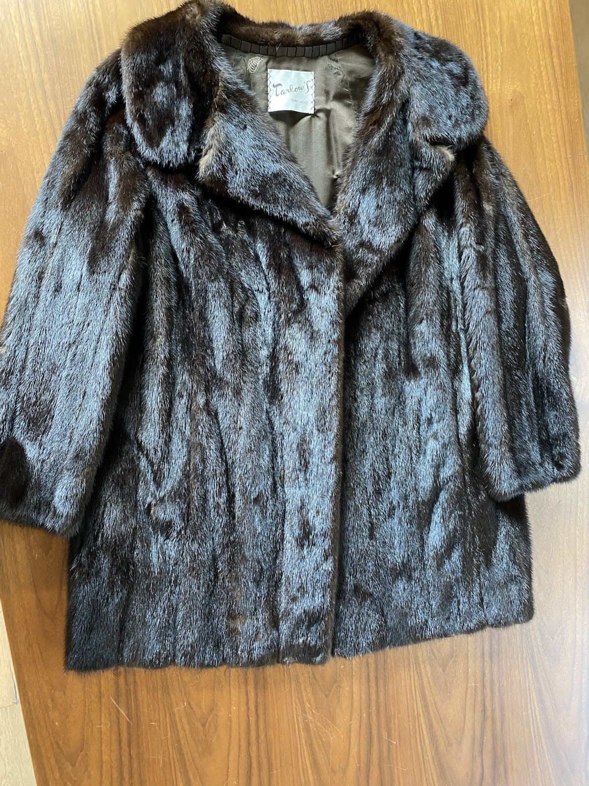 VTG TARLOWS SAN JOSE GENUINE BROWN MINK FUR Jacket