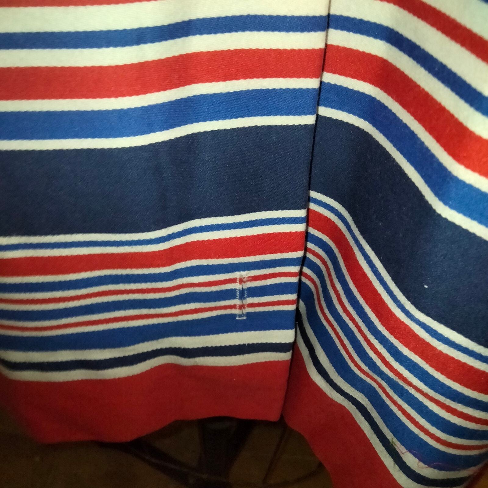 Boutique Loungewear 70’s Red White & Blue Striped Dress M