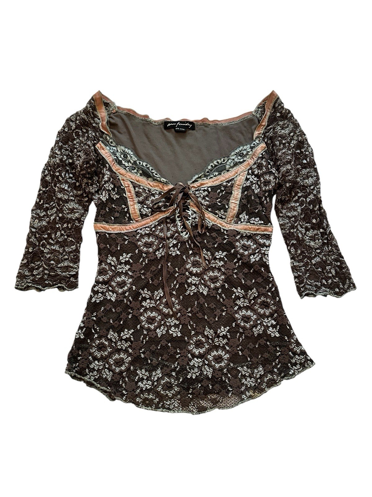 Vintage Ann Ferriday Iconic Lace Sweetheart Corset Top Fairy Whimsygoth Size S/M