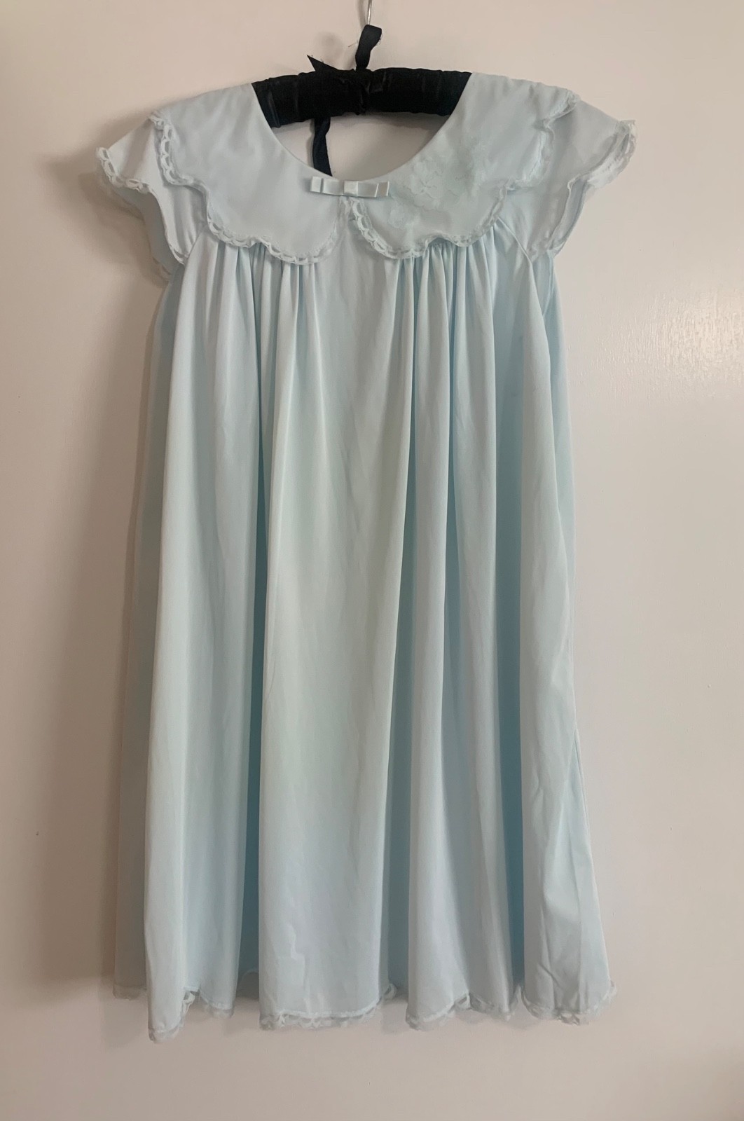Vintage NWOT 1960s Shadowline Pastel Blue Babydoll Nightgown Medium Coquette