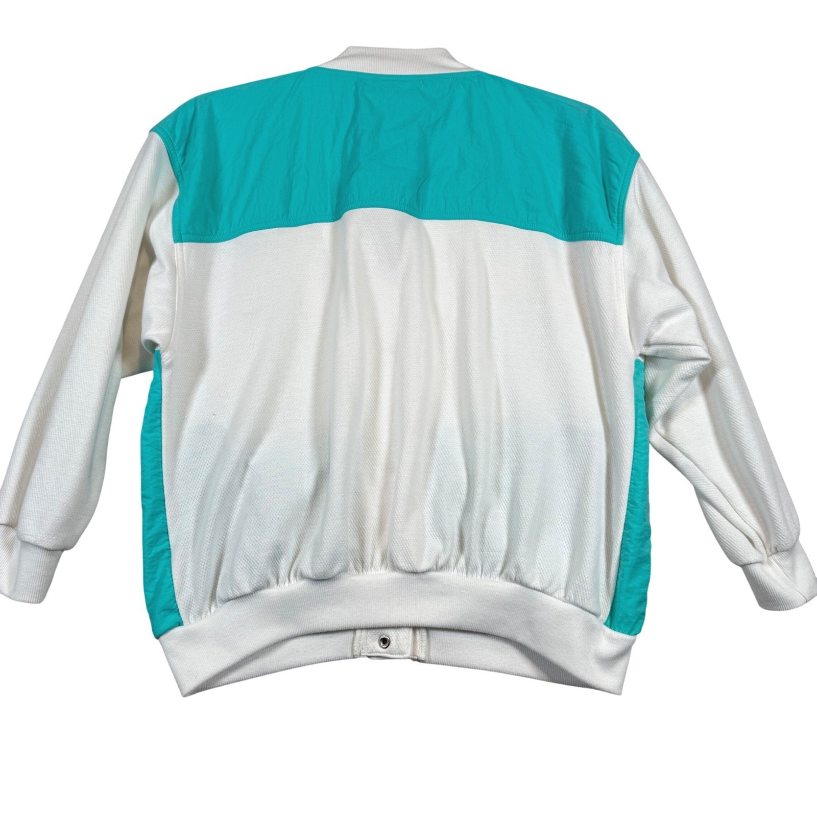 Vintage Adidas The Palms Jacket White Turquoise 90s Bomber Medium