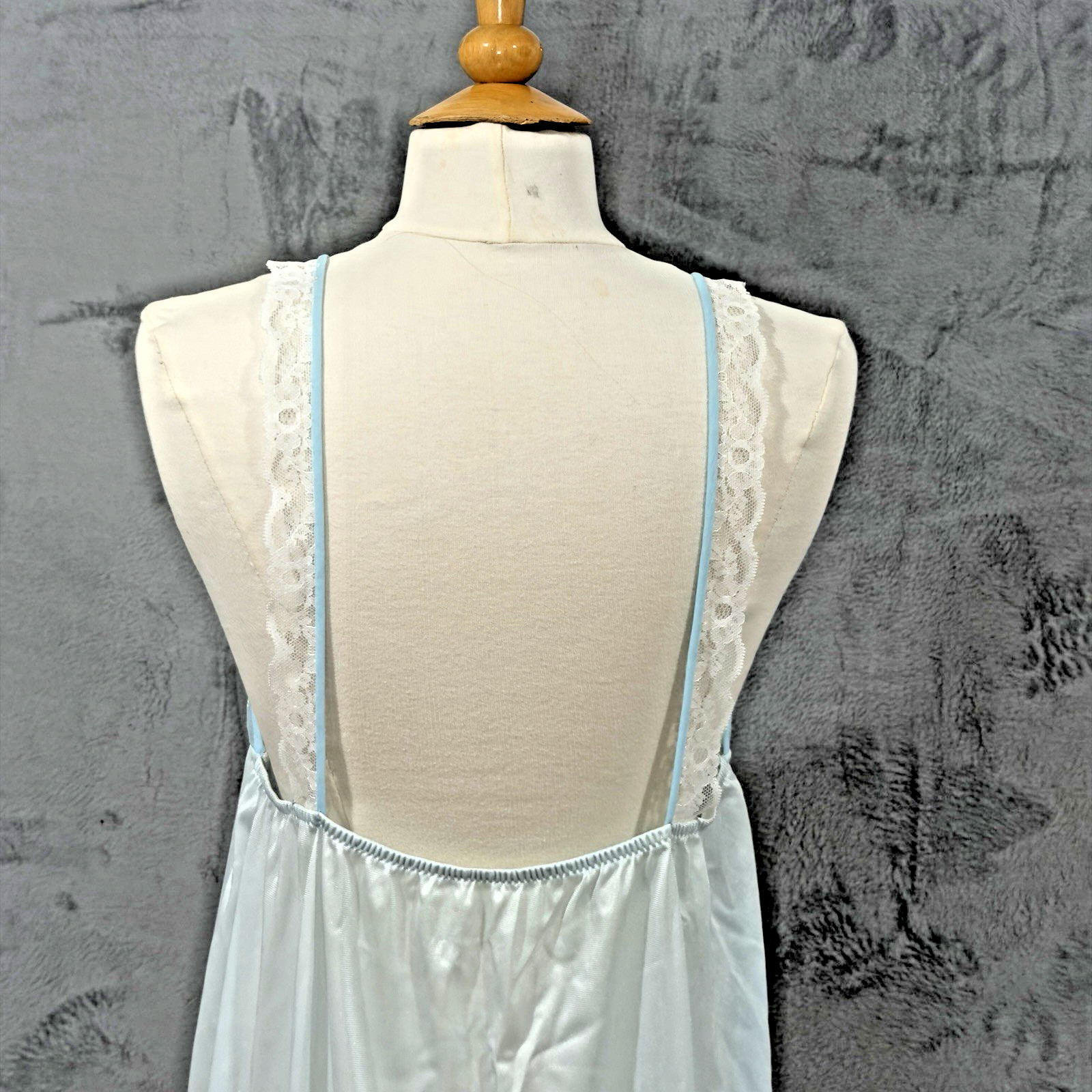 Movie Star VTG Baby Blue Nylon Chiffon Sheer Robe Peignoir + Negligee Set 1960s