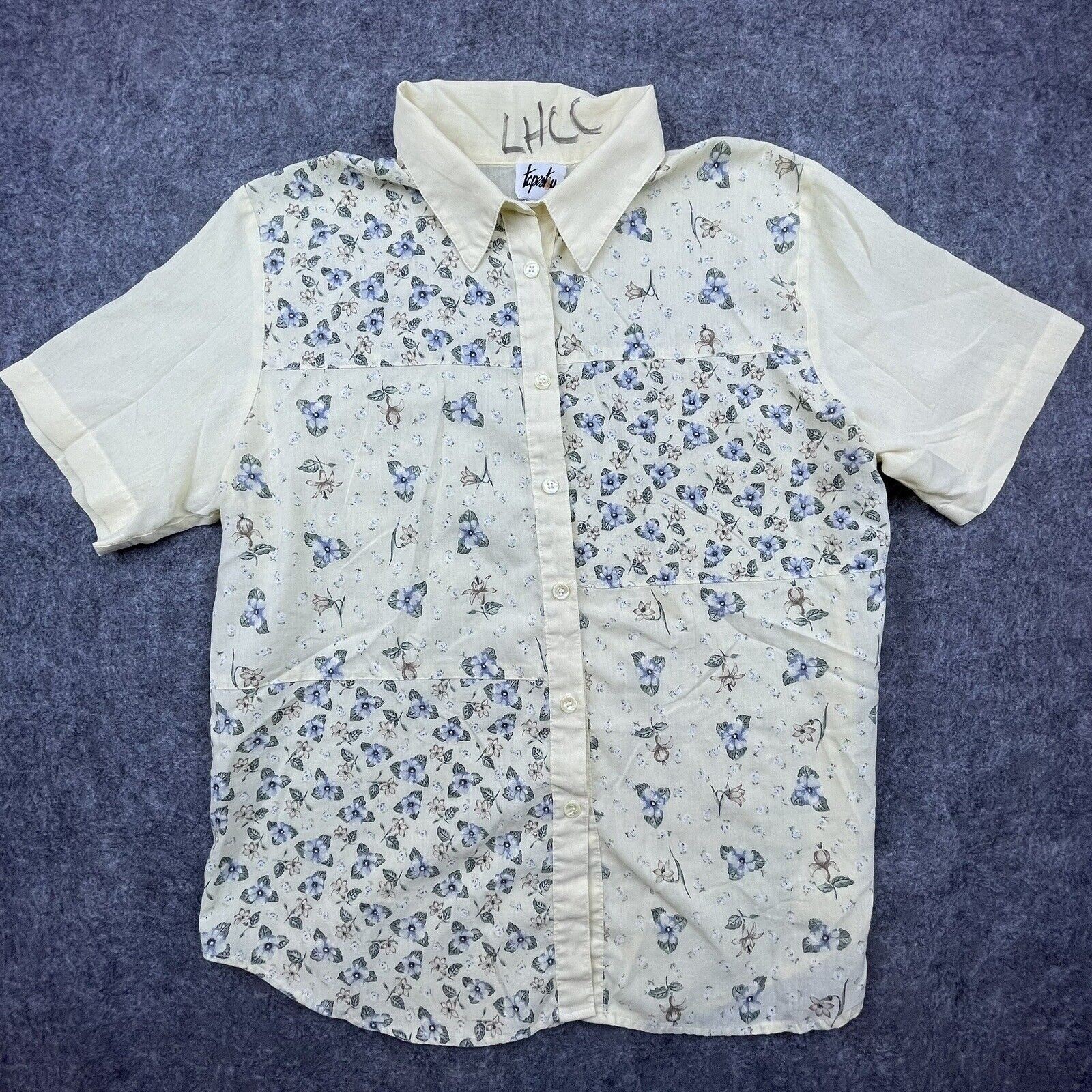 Vintage Tapestry Shirt Women Large Pastel Whimsical Boho Hippie Lightweight