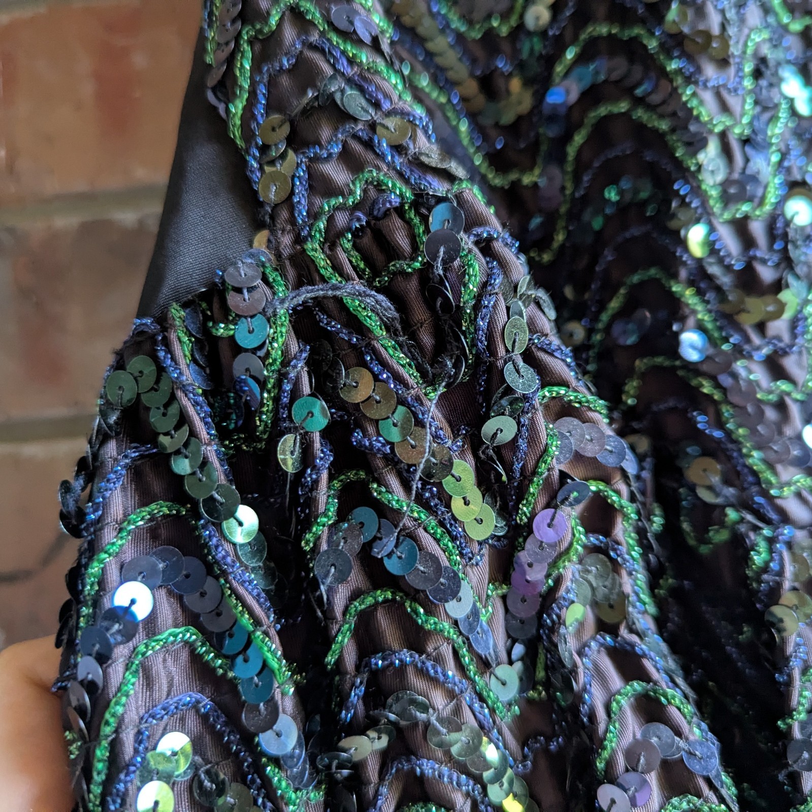 GUNNE SAX Jessica McClintock Sequin Dress Mini Chevron 5/6 XS Sparkle Glam Vtg