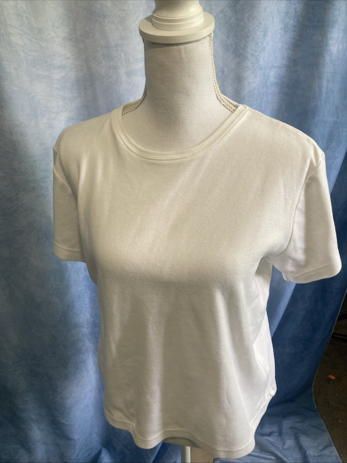 Vtg 90s Y2K Falls Creek Blank White T Shirt Womens S Cotton Blend Namibia Crew