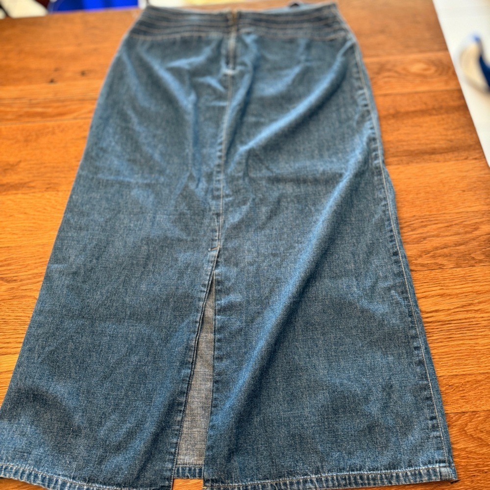 Emma James Vintage 100% Cotton Denim Maxi Skirt Size 10