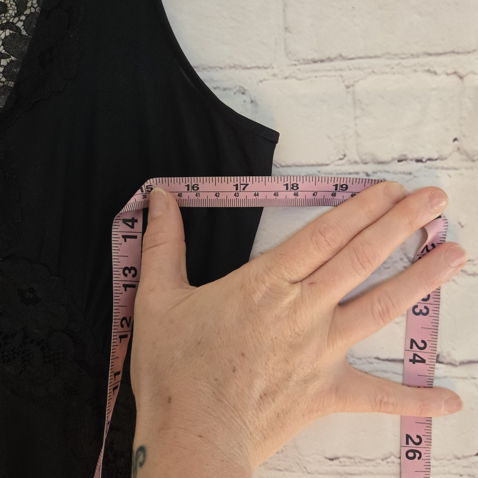 Vintage Made In Canada LovLee Full Sweep Black Lace Bodice Maxi Nightgown Medium