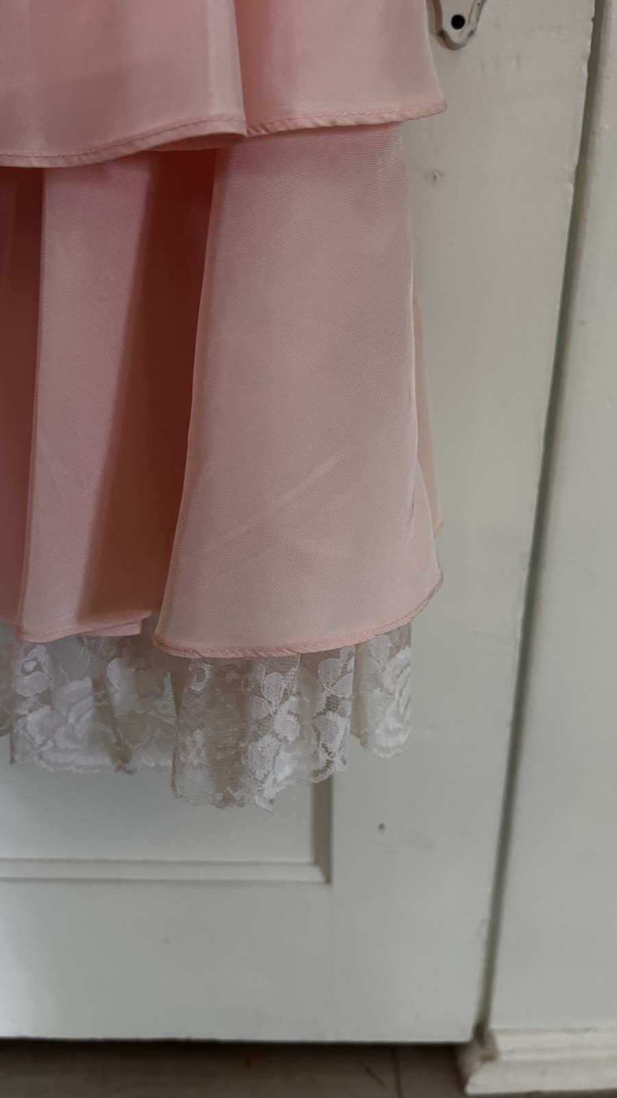 VTG 80’s ZUM ZUM PINK Moire LACE Ballet STRAPLESS Prom PARTY DRESS ILGWU S 4-6