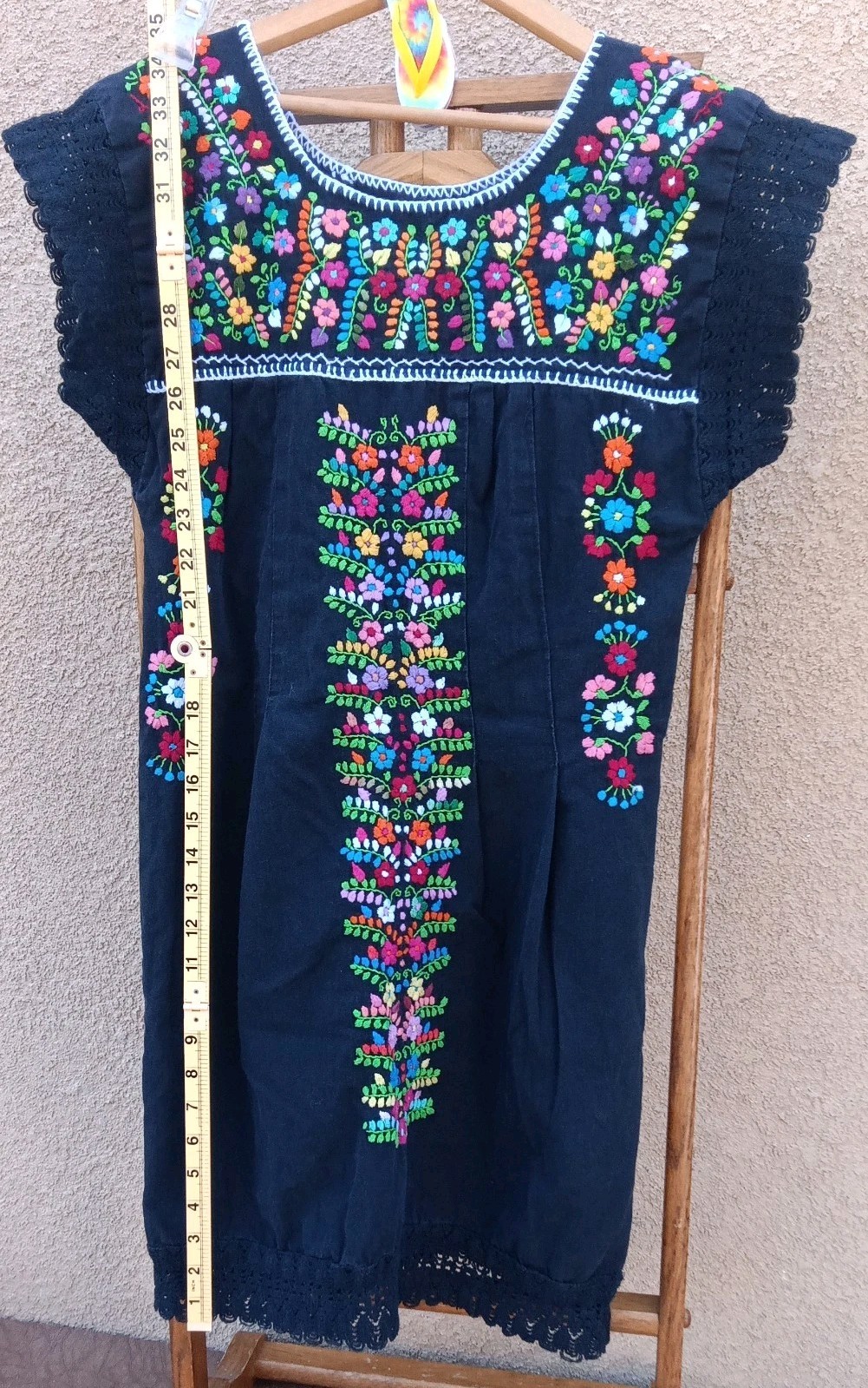 2005 Mexican 100% Cotton Embroiderd Dress Women’s Med/Large 🇲🇽 🌻🌼🌺🌸
