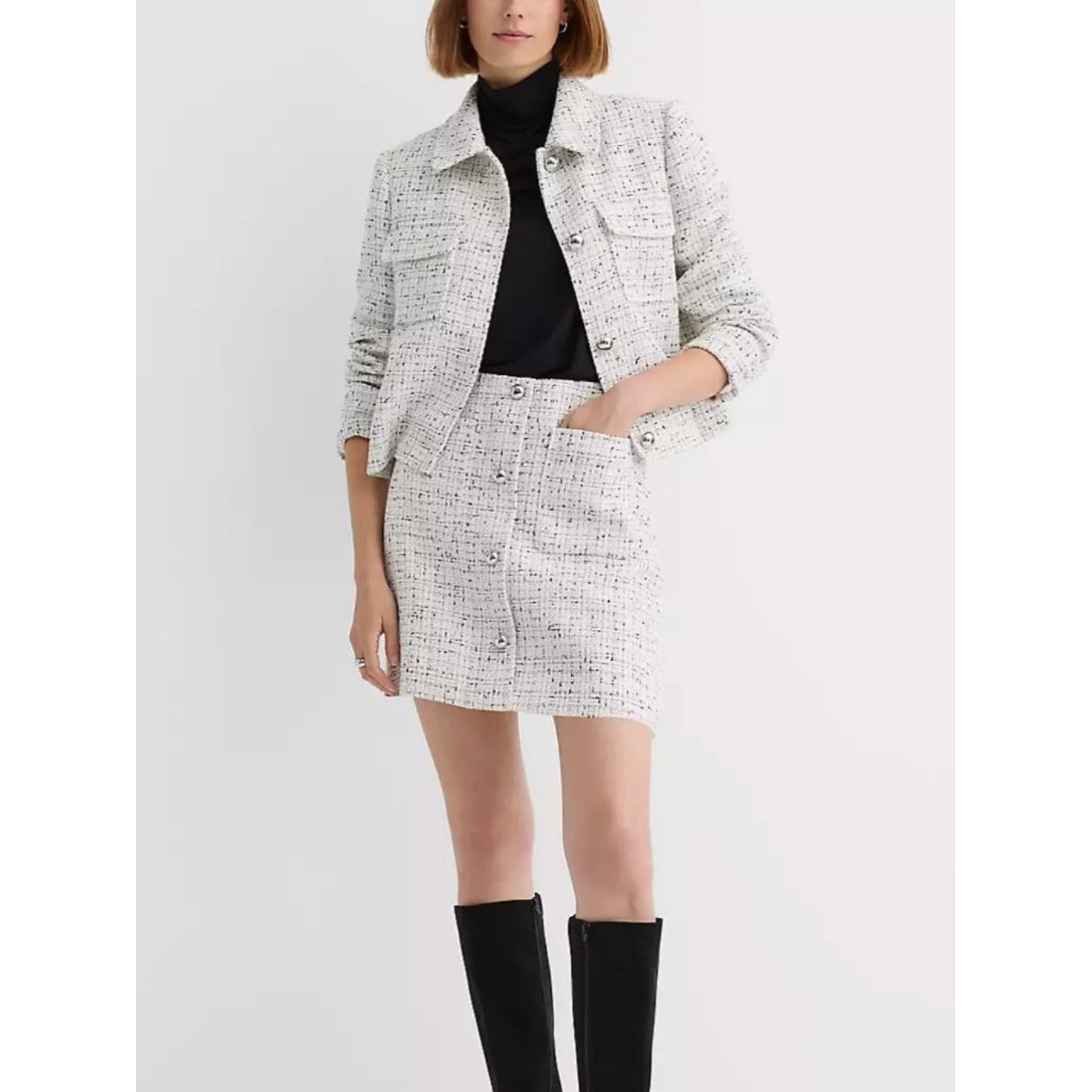 NWT -Tweed Mini Patch Pocket Skirt – 4(Tall)