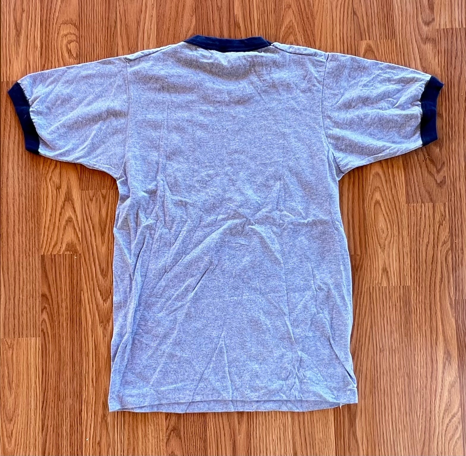Vtg 1970s S Cowgirl t shirt Western Ringer Heather Rodeo Screen Star Horseshoe
