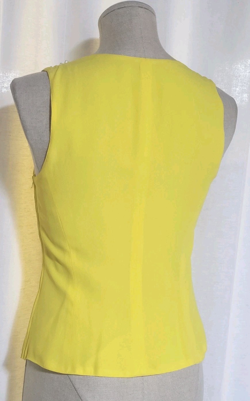 Vintage 80s 90s Byblos Yellow Bustier Style Pearls Embellished Top Italy 42 6