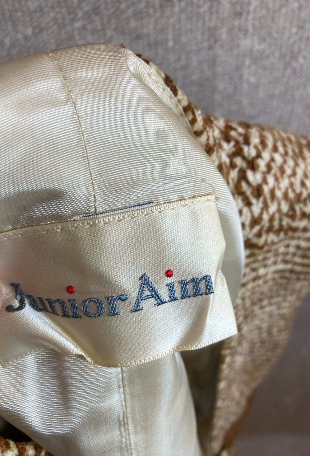 VTG Womens Sz 9 (Large) JUNIOR AIM Vest Chenille Brown Tan 5 Button