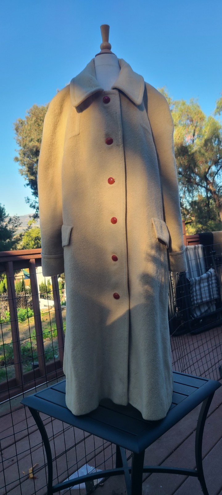 1960s Vintage Stegari Women’s Ivory Wool Coat
