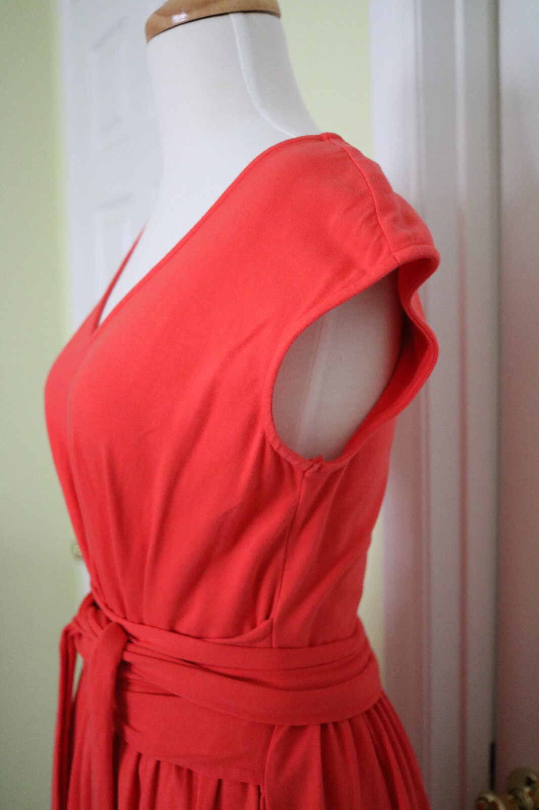Vintage coral eShakti cotton/spandex sleeveless dress M