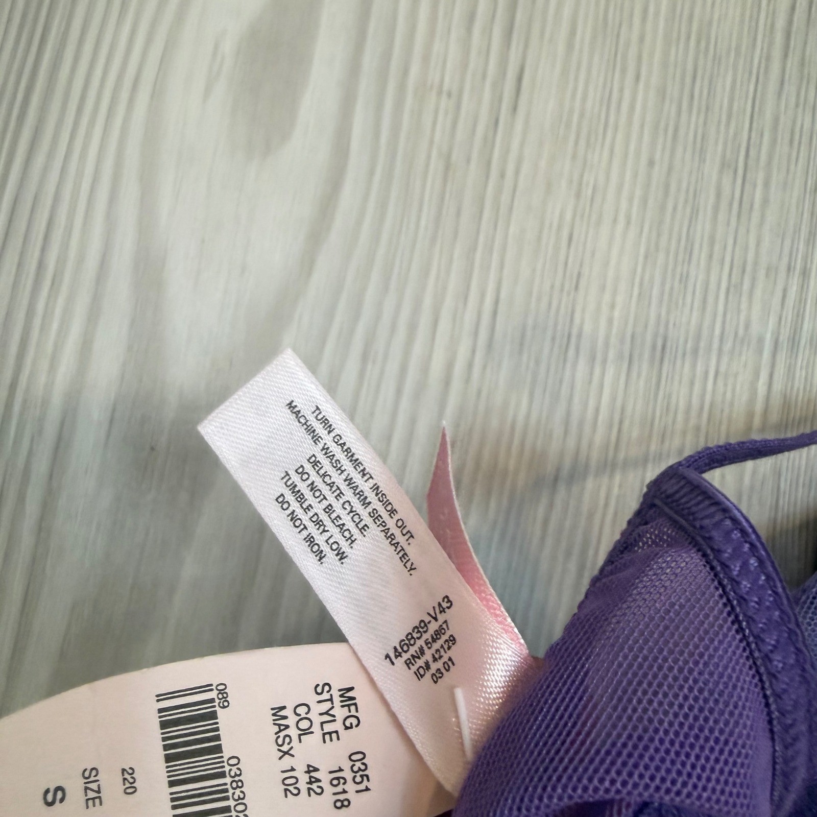 Vintage 2001 Victoria’s Secret Purple Floral Mesh Sequin Thong V-String NWT S