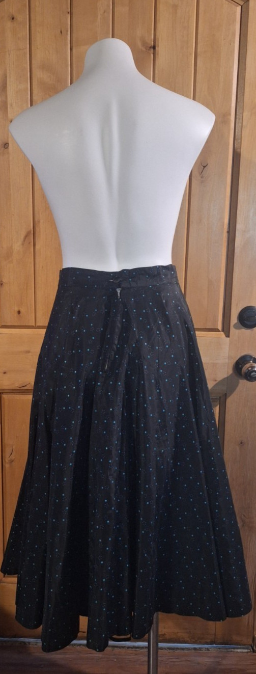 1950s Black and Blue Star Print Circle Skirt Pin Up Rockabilly
