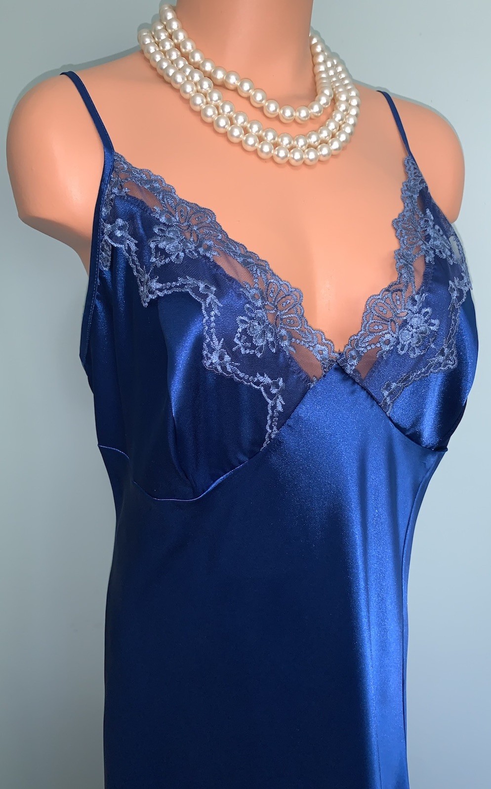 NEW Glossy Secret SATIN NIGHTGOWN 3X Full Slip Dress Plus Sz Sexy 20″ Slit
