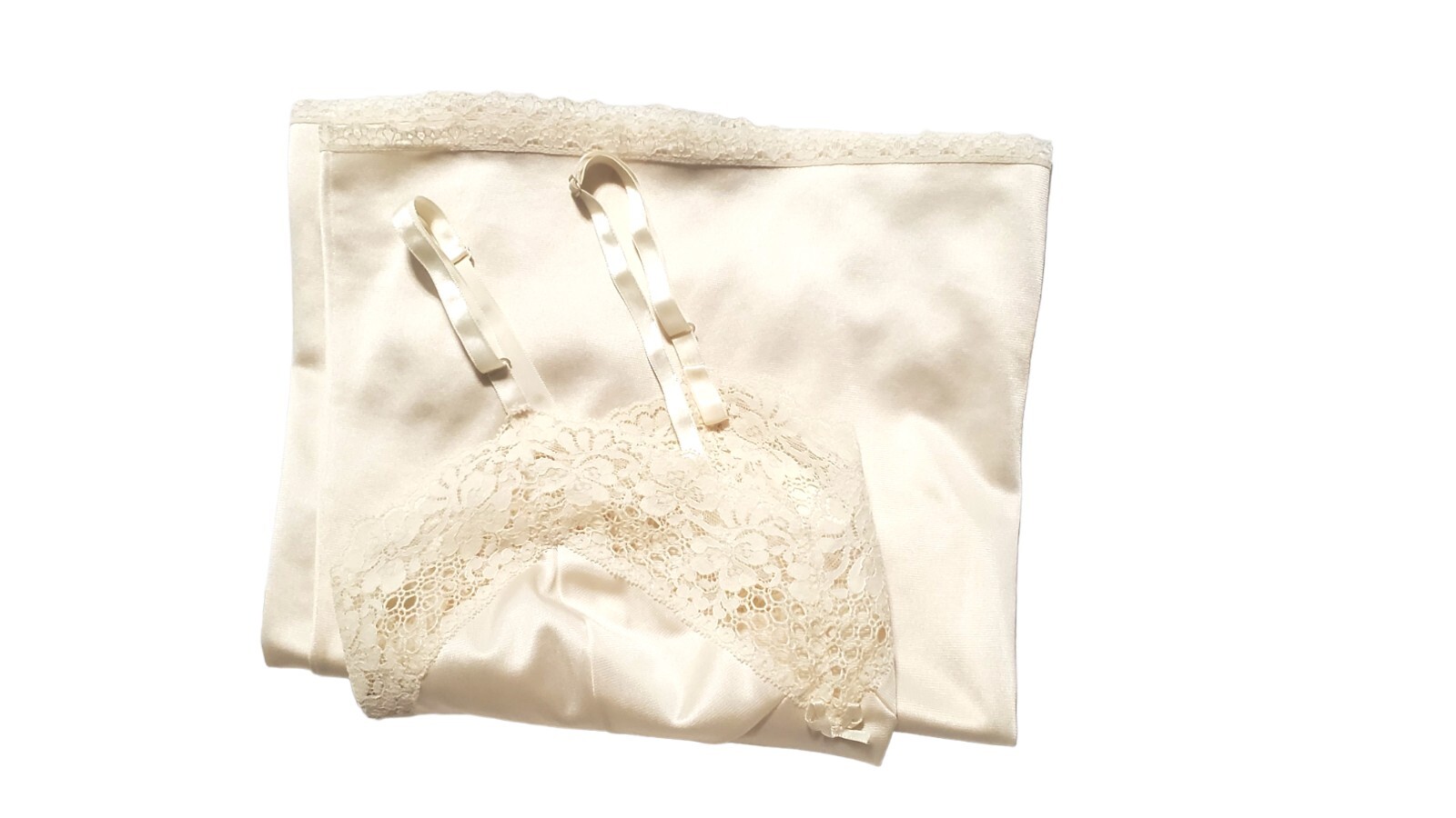 Vtg Full Slip By Cotillion Nylon Antron Women’s Size 32 Lace Trim Adjustable