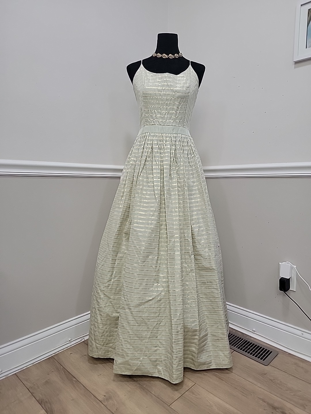 VTG 2000s Gunne Sax Jessica McClintock Renaissance Revival Lurex Maxi Dress