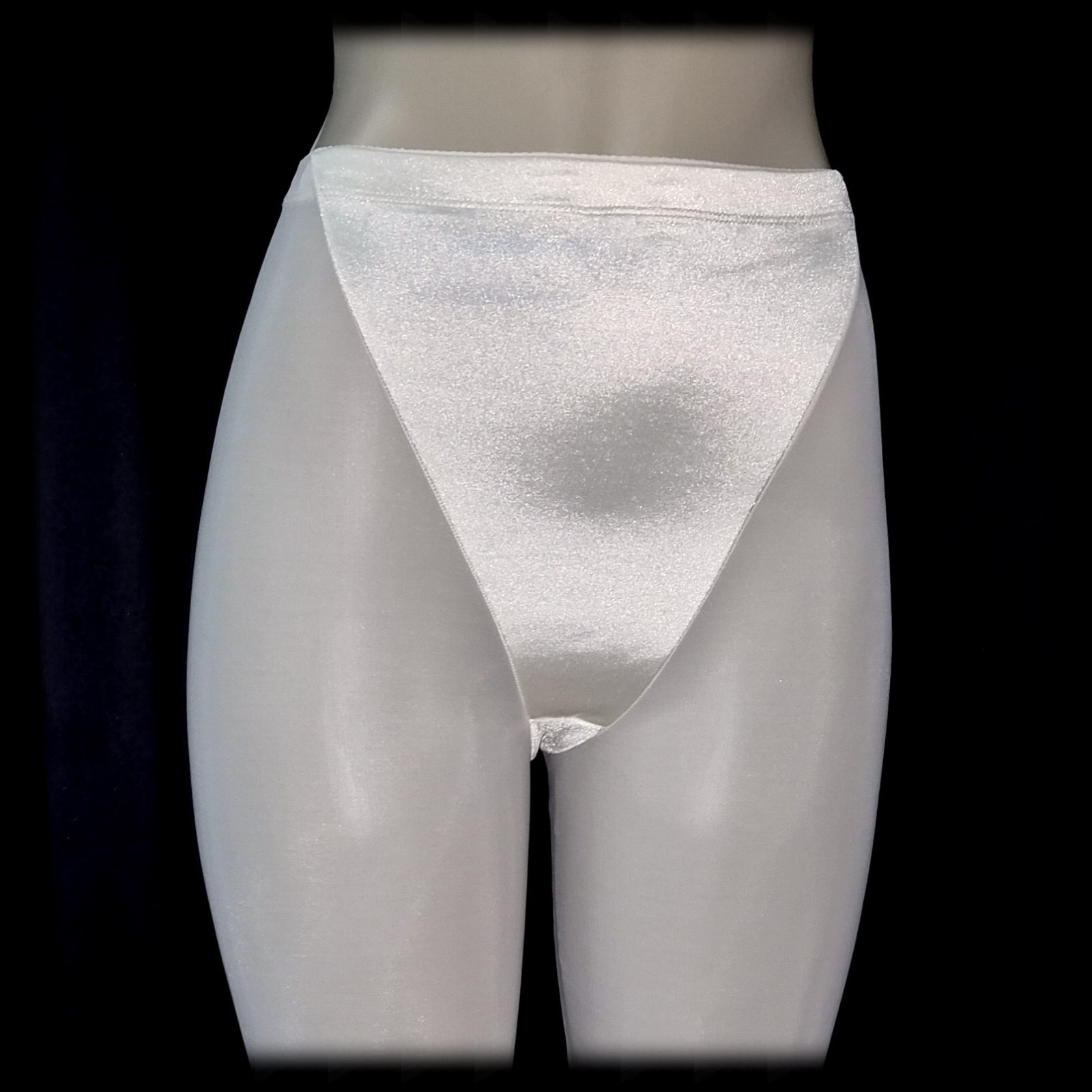 Vintage GOLD Satin GIRDLE Shaper Pants SHEER Nylon TIGHT Long Leg SPANDEX ~ L