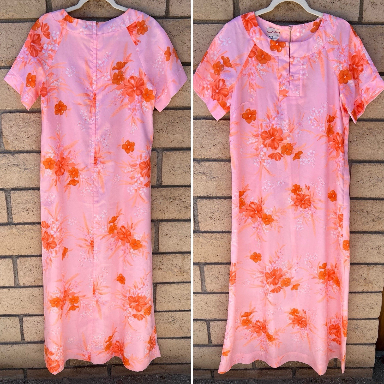Vintage Carol & Mary Hawaii Darina Honolulu Hawaiian Maxi Dress Tiki Aloha