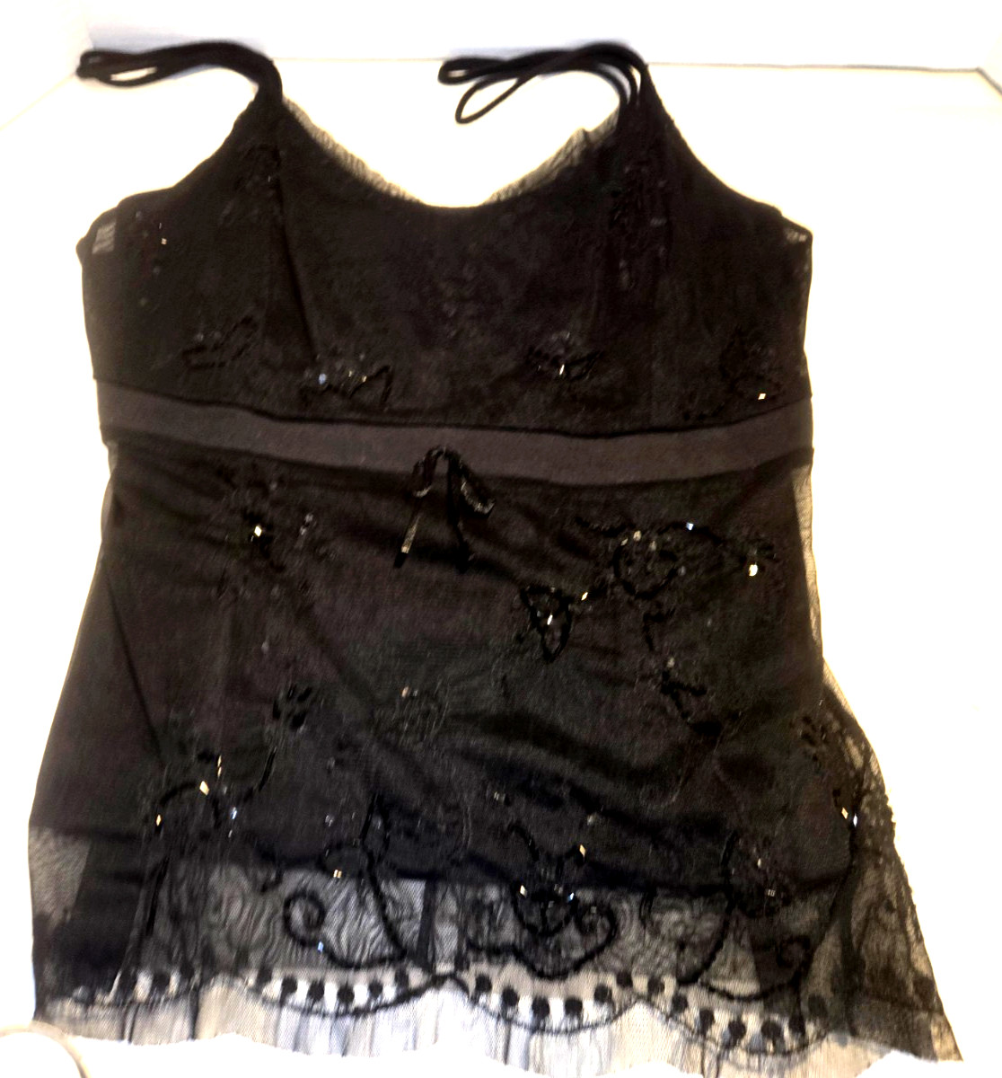 Womens Vintage Top Back Beaded 90’s Size Small See Measurements