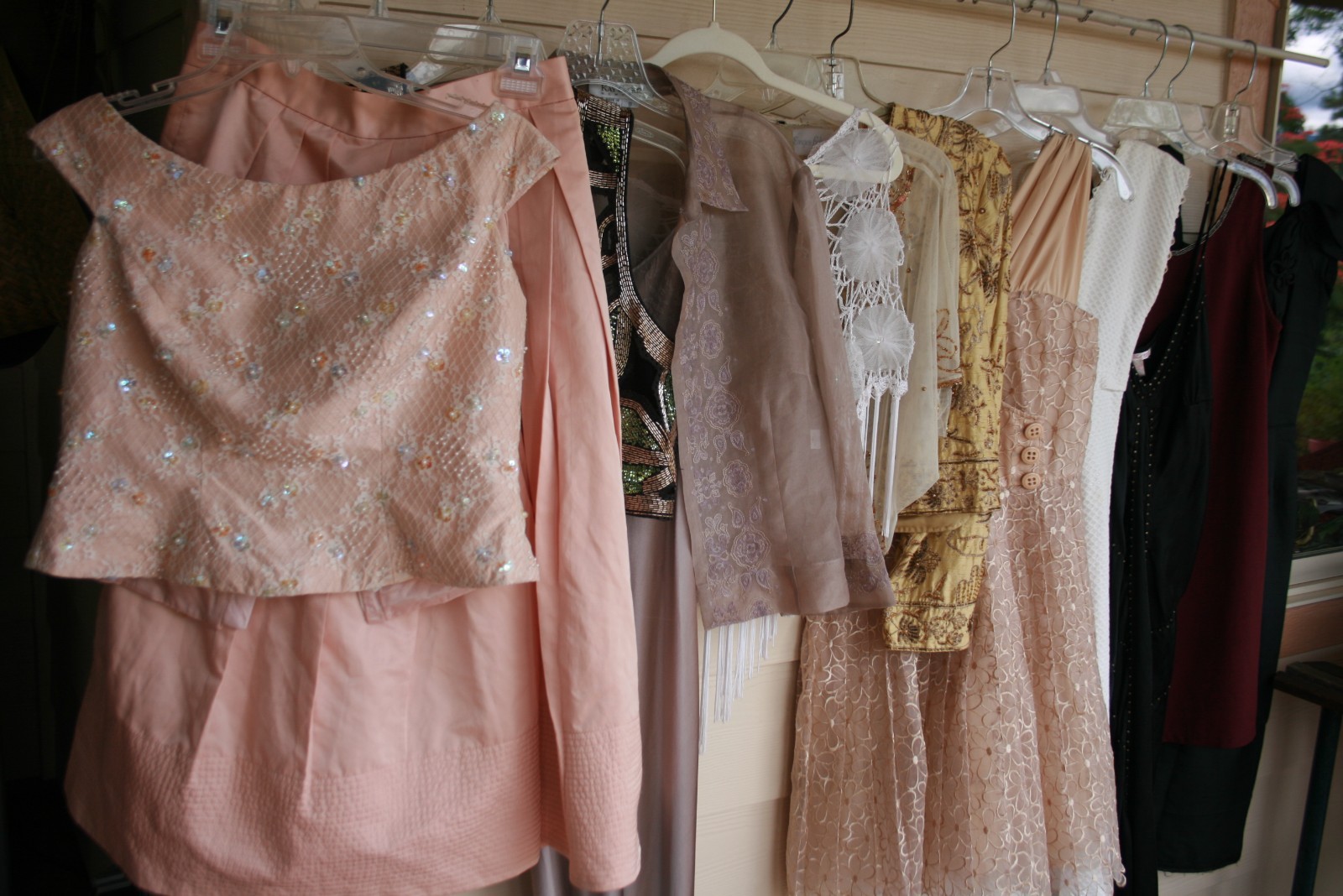 Vintage Lot Embellished Beaded Cocktail Party Slip Dresses Jackets Poncho S/M