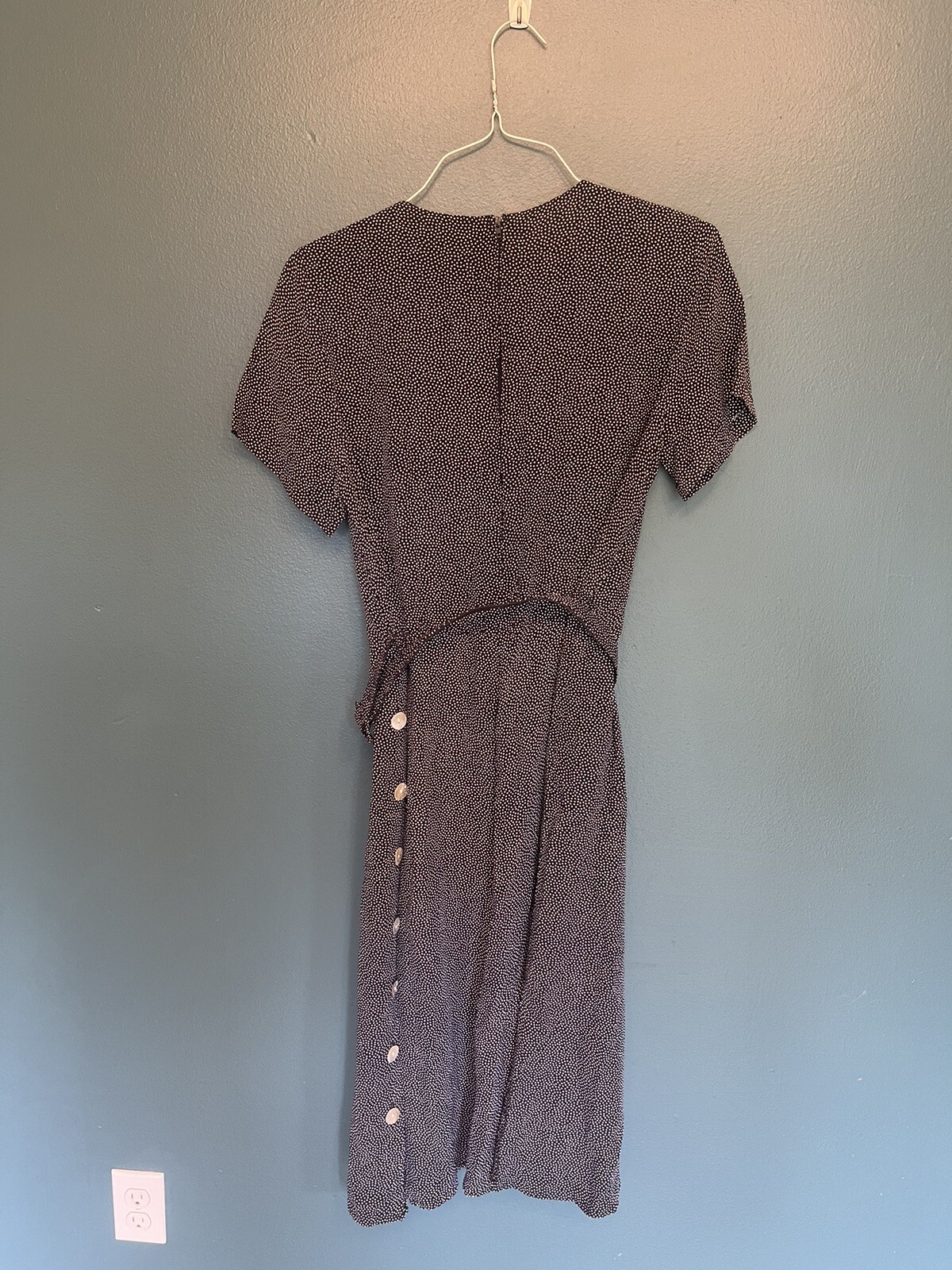 Vintage Carol Anderson California 80’s Dress Blue Polka Dot Belt 12 *Descrip*