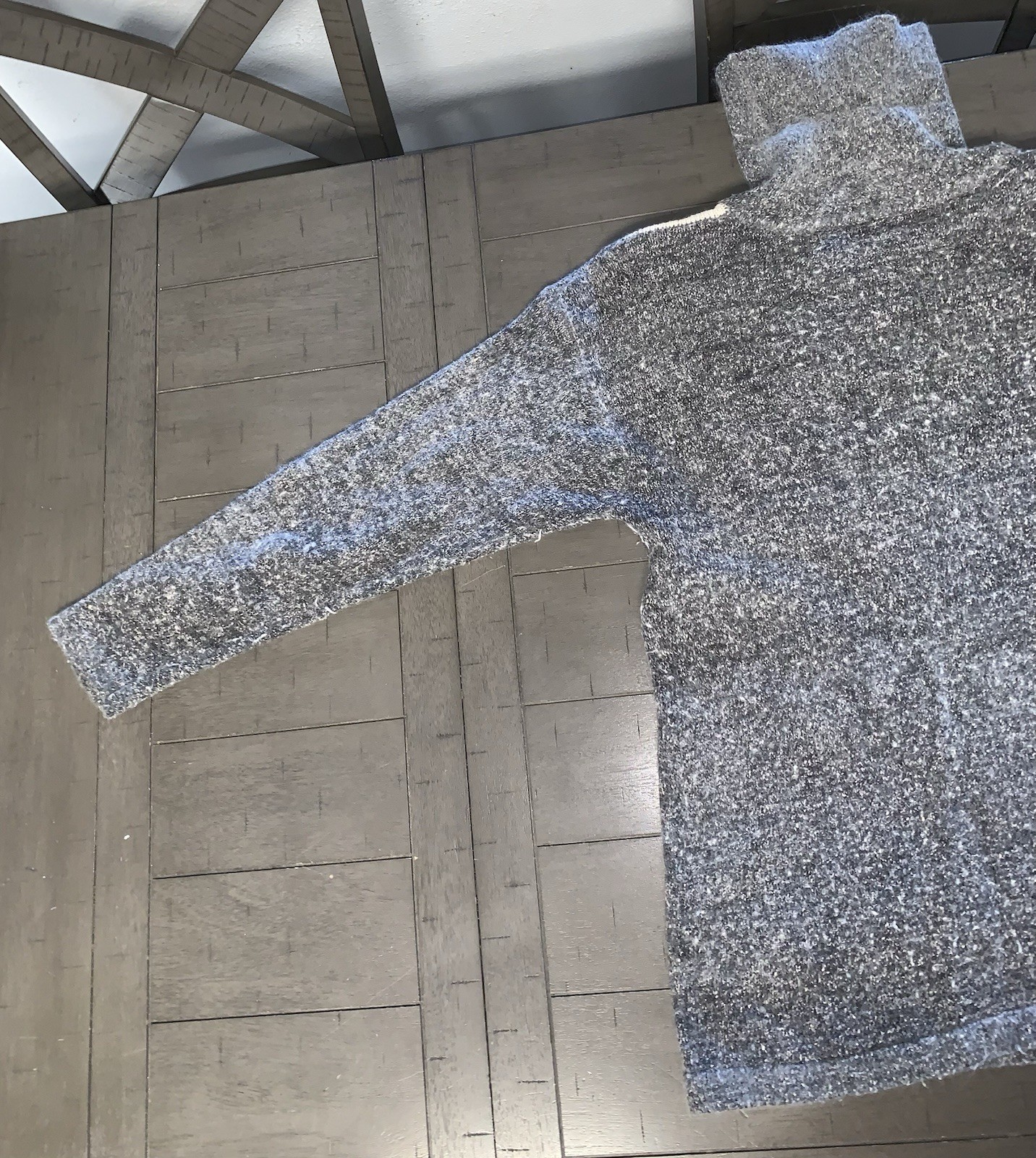A3 VTG 90s LARGE 14-16 SEGUE SILK ANGORA HAIR BLEND TURTLENECK SWEATER GRAY