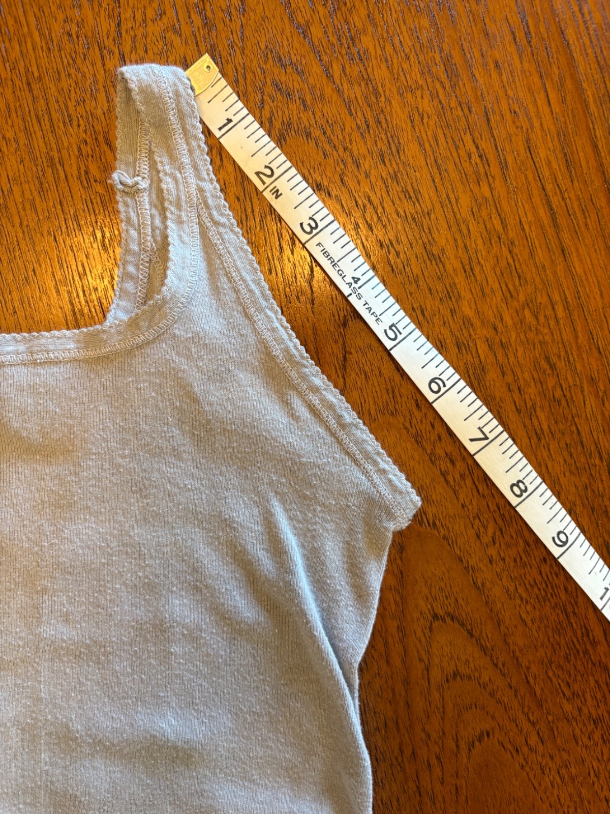 Vintage 70s Vanta Pointelle Grey Tank Top XXS/XS Cotton Stretchy Prarie Western