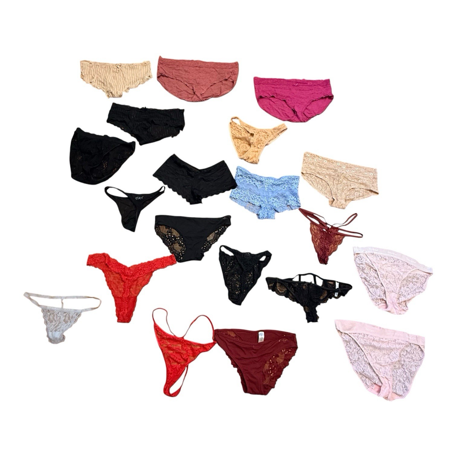 20 Vintage Panty Cutter Lot 2000s Low Rise Strappy Lace Thong Bikini ISSUES