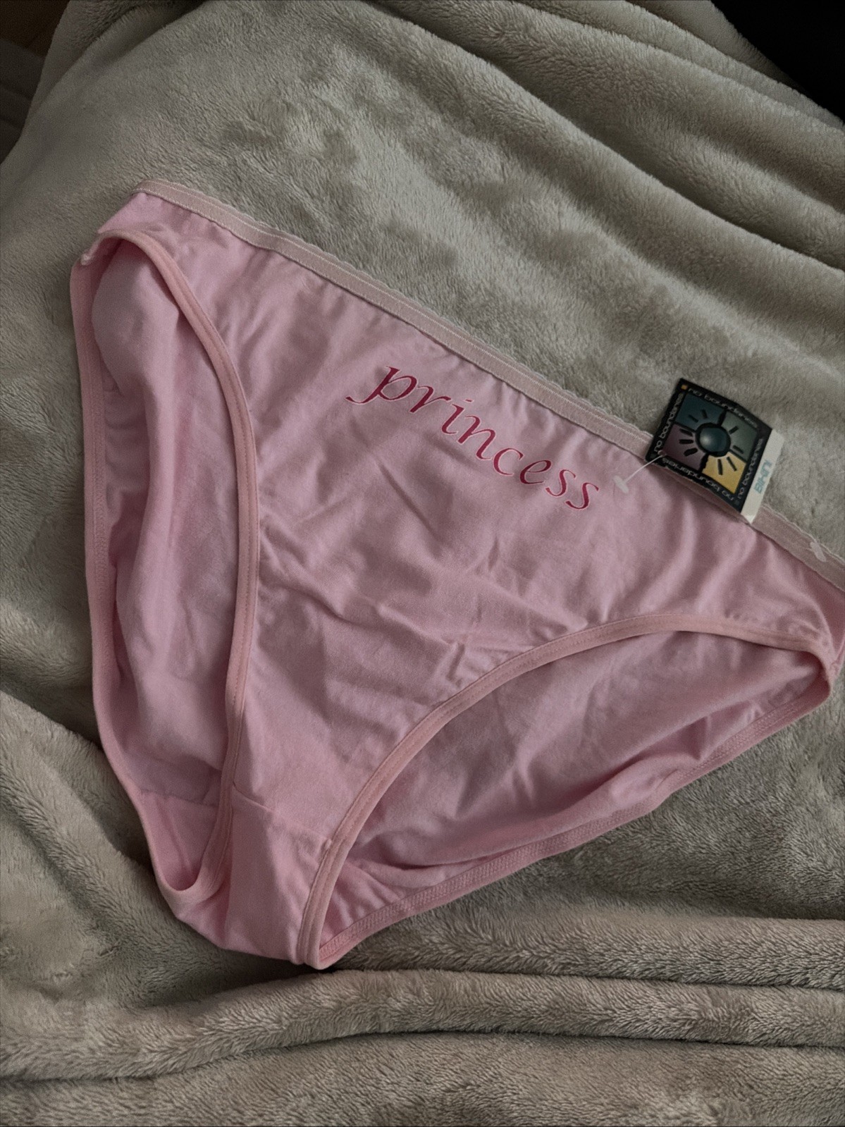 Vtg Y2K Panties No Boundaries Cotton Spandex Bikini Pink Princess Print NWT 9