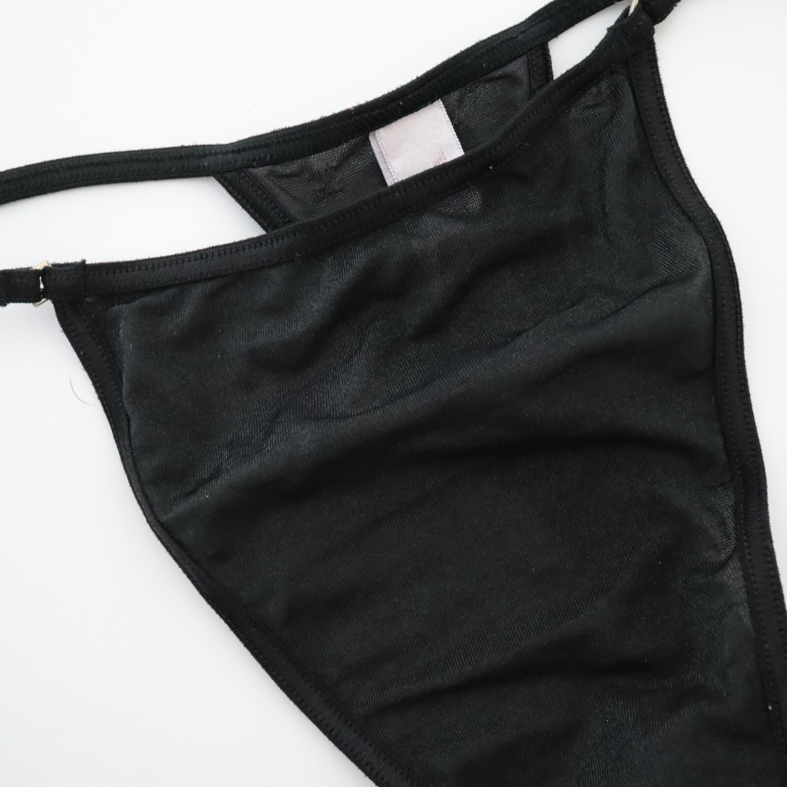 Victoria’s Secret VINTAGE Y2K Sheer Silky Hosiery V-String Thong Panties SMALL