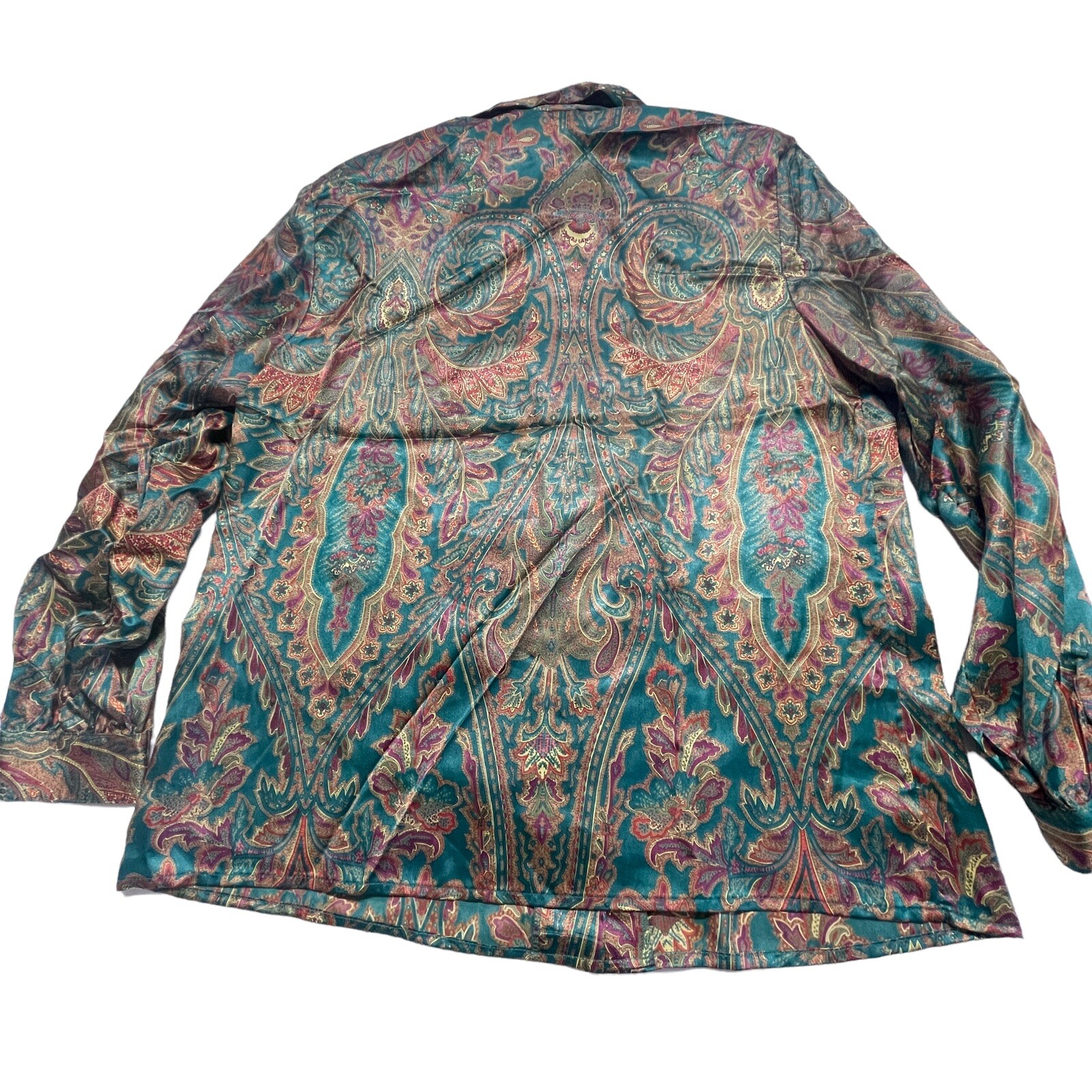 Russ Vintage Blouse Womens Sz 14 Neck Tie Business/Classy, Shoulder Pads Buttons