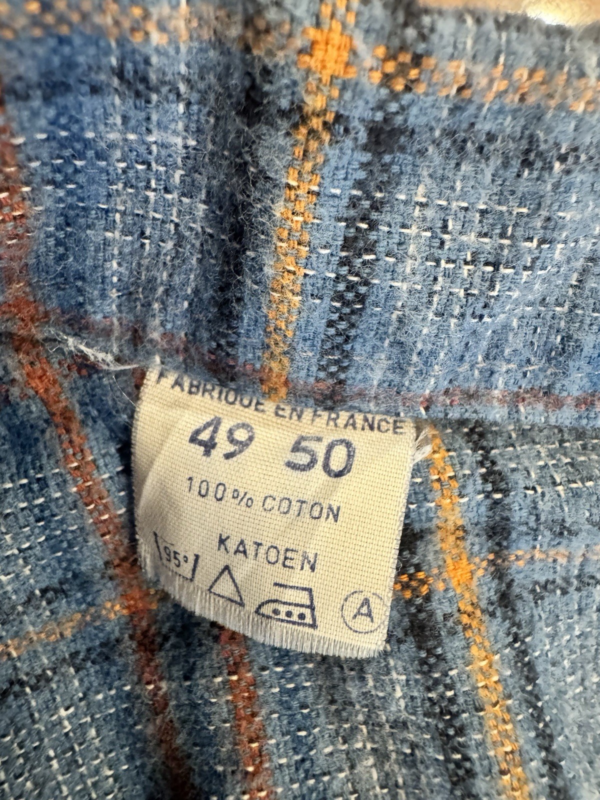 Vintage 1970s Made in France L’hermine Cotton Flannel Shirtdress Size XL