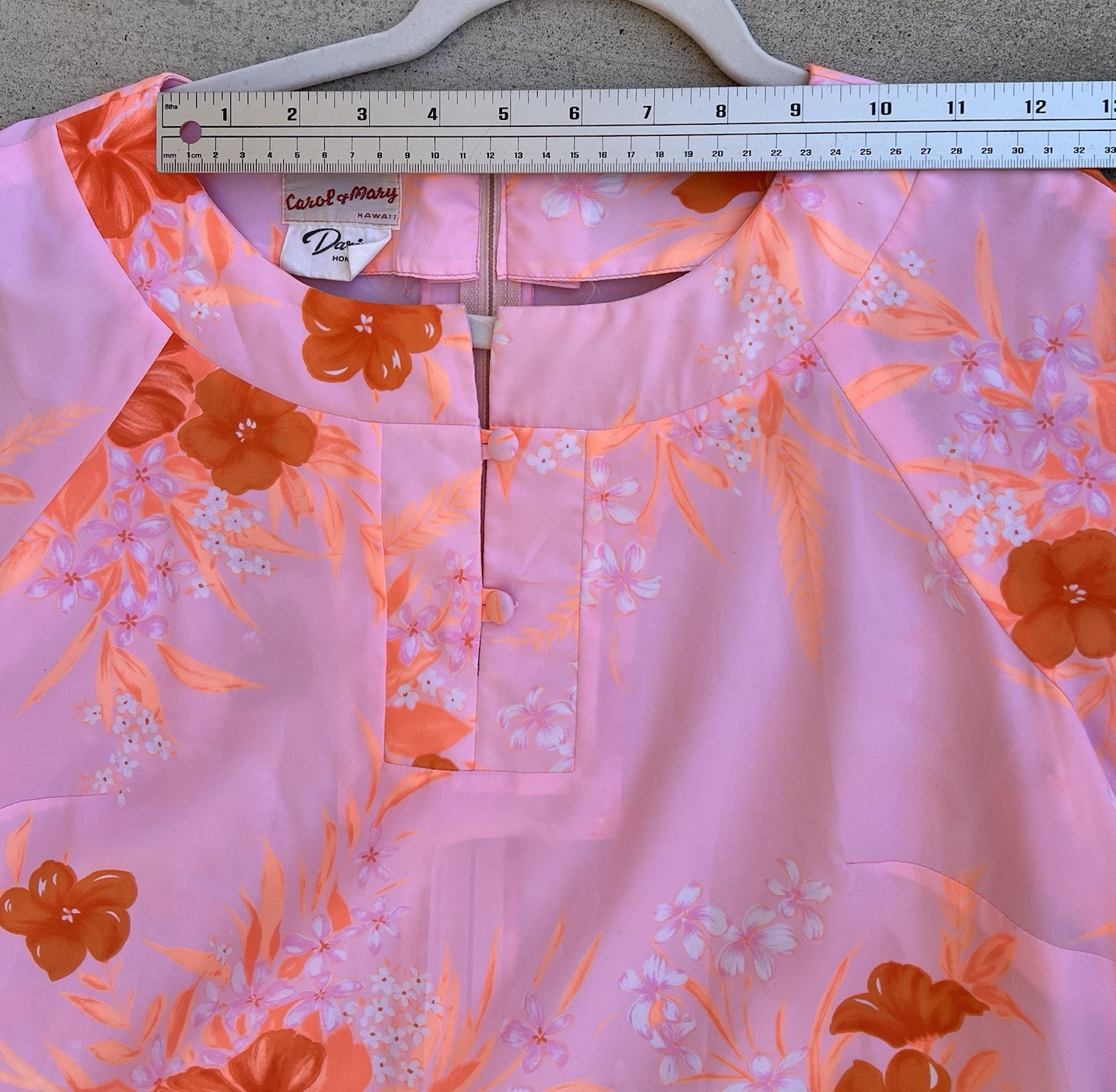 Vintage Carol & Mary Hawaii Darina Honolulu Hawaiian Maxi Dress Tiki Aloha