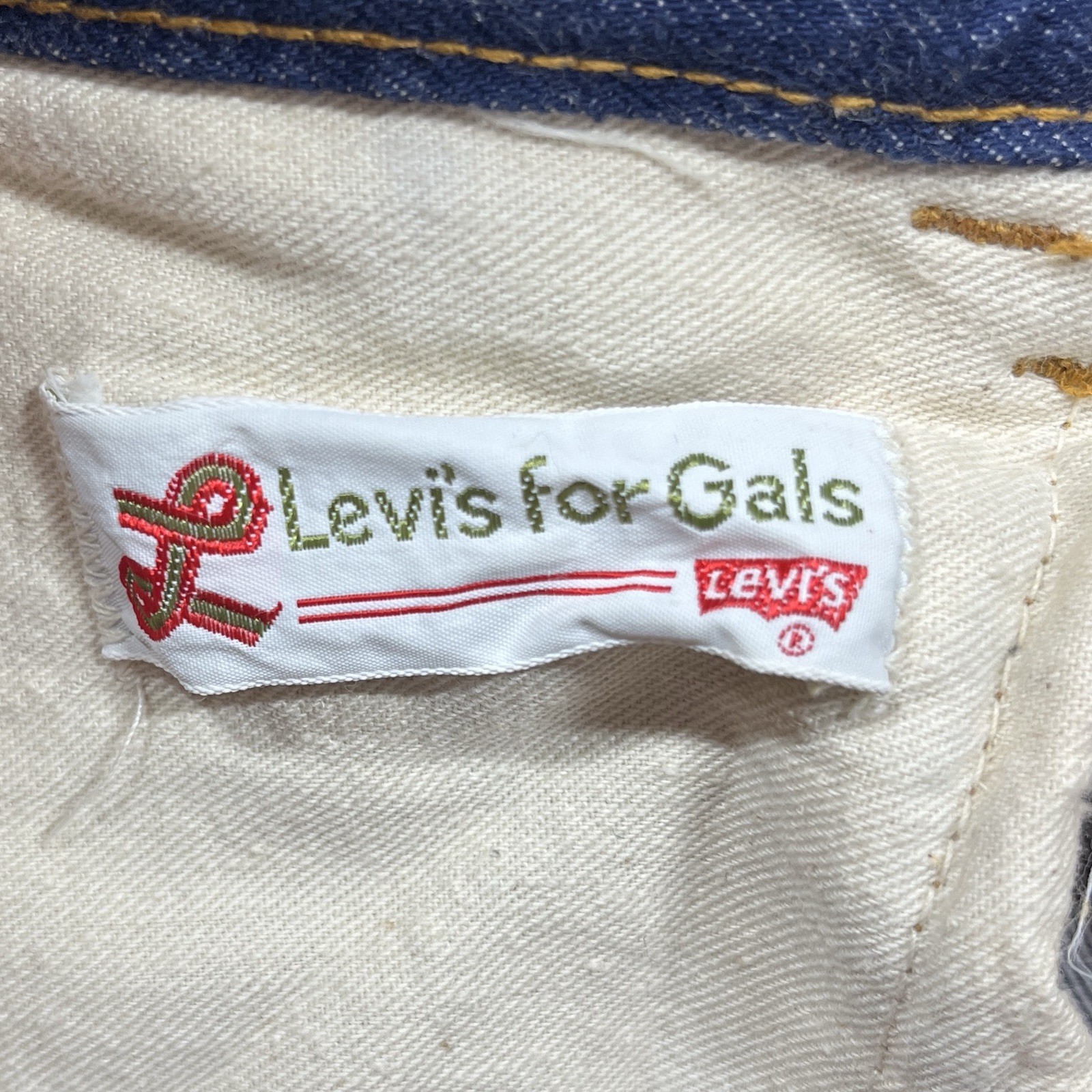 Vintage Levis For Gals 60s 70s Big E Jeans 24×28 Blue Denim High Rise Straight