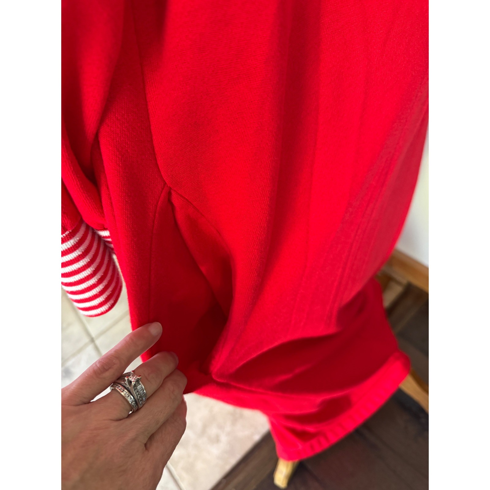 Leisure Life Vintage Red robe Zip Front Made in USA Women XL moo moo velour
