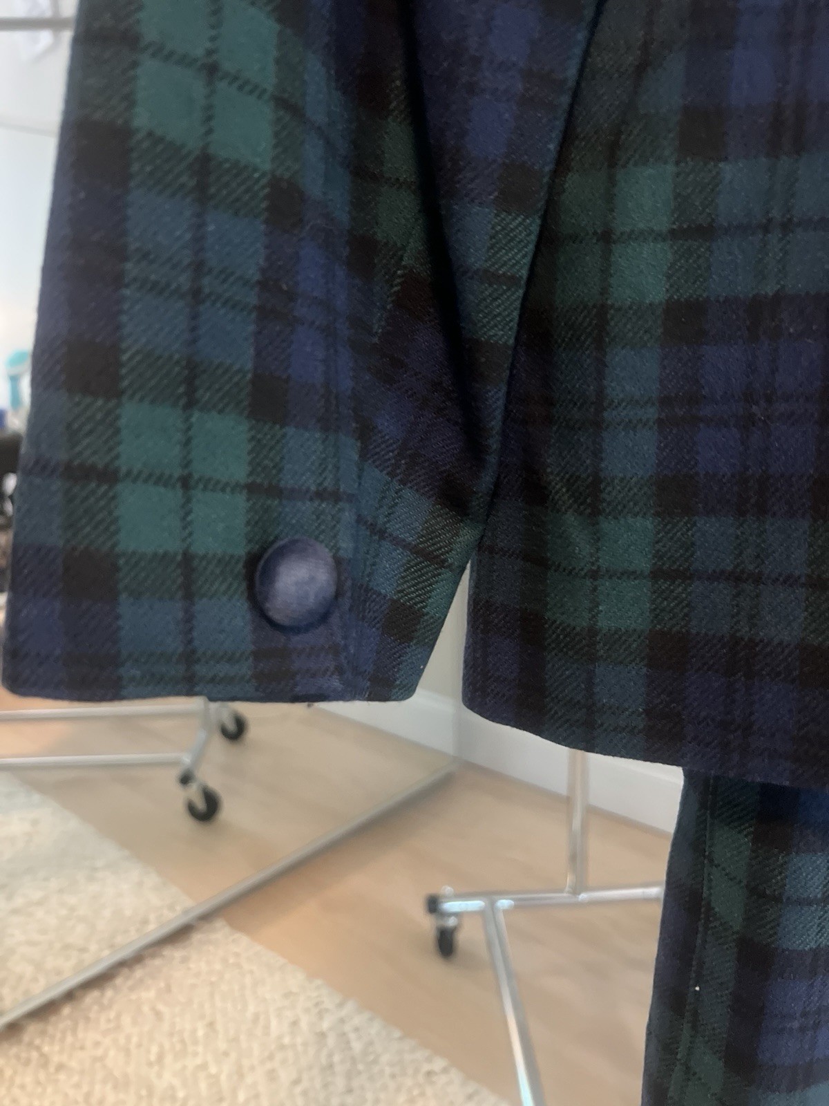 Vintage Pendleton Black Watch Tartan Wool Suit Set Petite 10 USA Velvet Collar