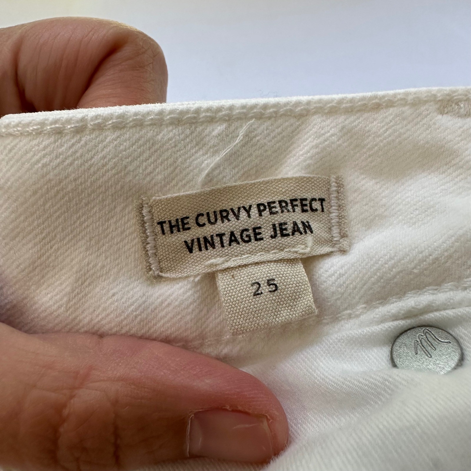 Madewell The Curvy Perfect Vintage Jeans in White Size 25 Denim