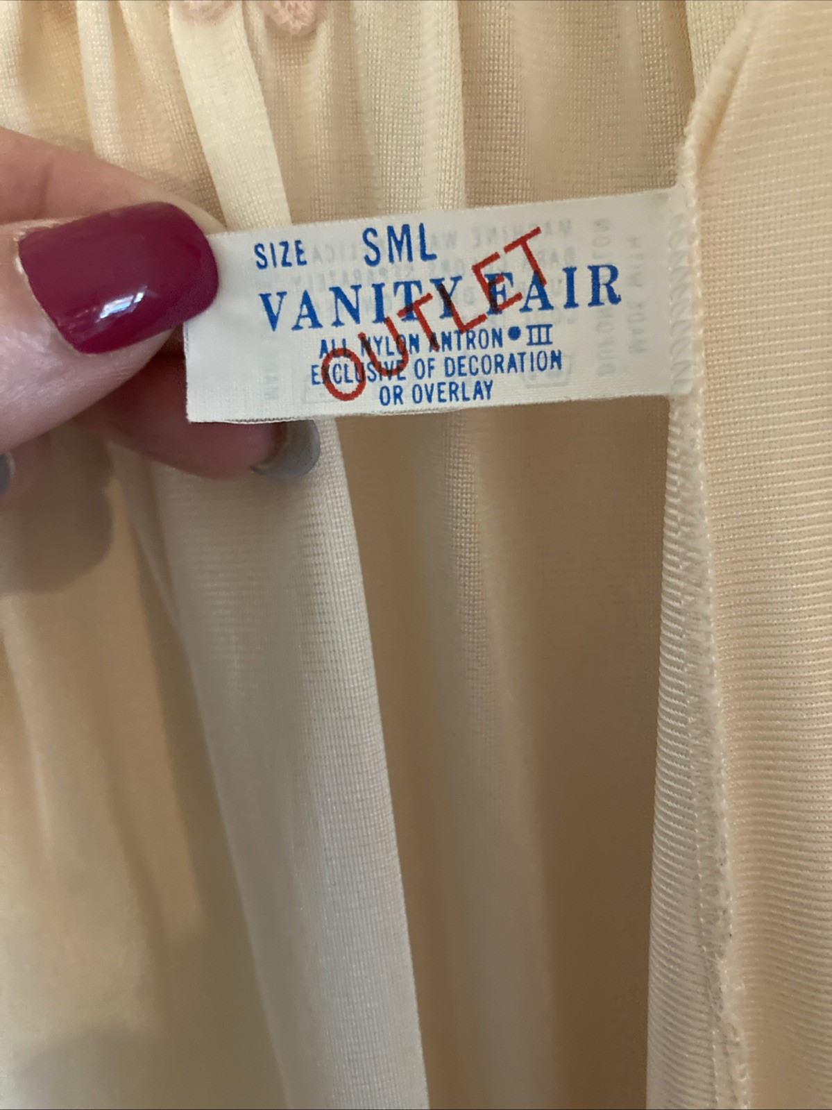 VNTG Vanityfair Silky Long Nightgown Set Pink Satin With Lace Sz S/M